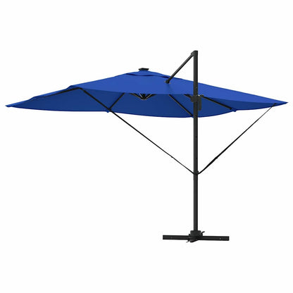 vidaXL Sonnenschirm mit LED-Lichtleisten Azurblau 352 x 251 x 265 cm