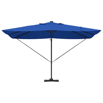 vidaXL Sonnenschirm mit LED-Lichtleisten Azurblau 352 x 251 x 265 cm