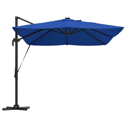 vidaXL Sonnenschirm mit LED-Lichtleisten Azurblau 352 x 251 x 265 cm