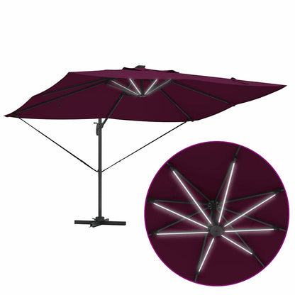 vidaXL Sonnenschirm mit Schloss Bordeauxrot 352 x 251 x 265 cm