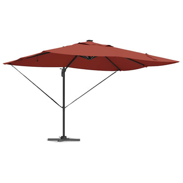 vidaXL Sonnenschirm mit LED-Lichtleisten Terrakotta 352 x 251 x 265 cm