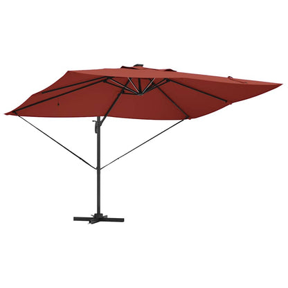 vidaXL Sonnenschirm mit LED-Lichtleisten Terrakotta 352 x 251 x 265 cm