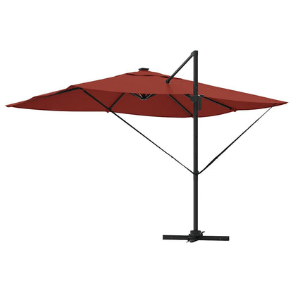 vidaXL Sonnenschirm mit LED-Lichtleisten Terrakotta 352 x 251 x 265 cm