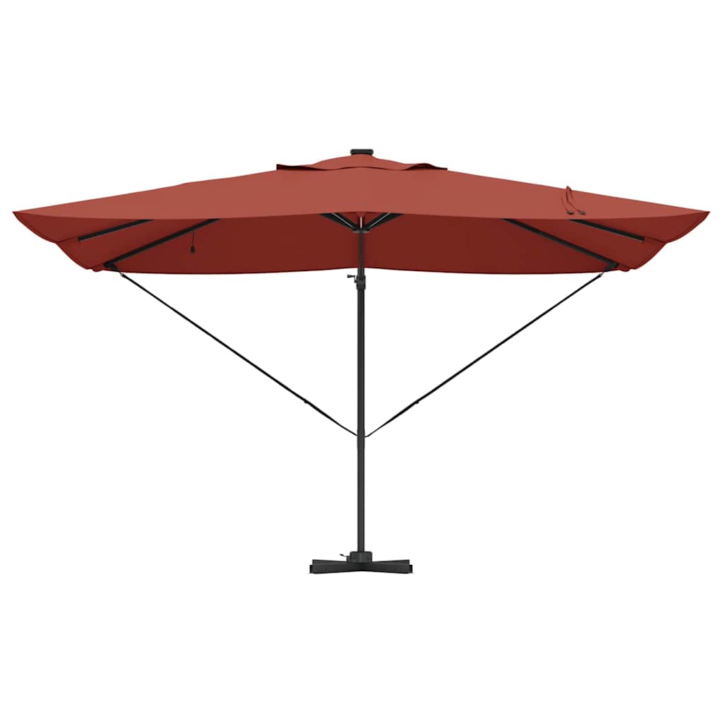 vidaXL Sonnenschirm mit LED-Lichtleisten Terrakotta 352 x 251 x 265 cm