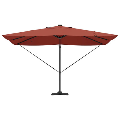 vidaXL Sonnenschirm mit LED-Lichtleisten Terrakotta 352 x 251 x 265 cm