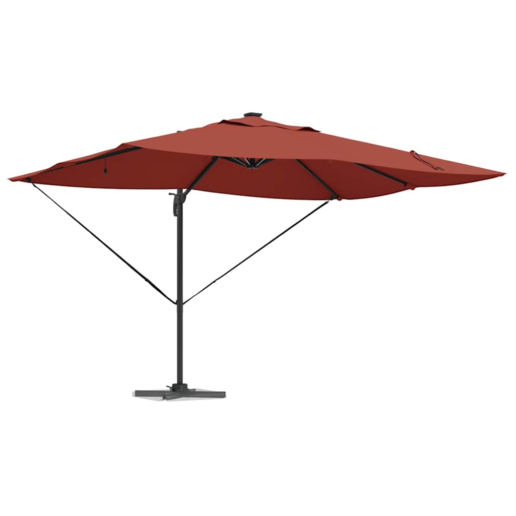 vidaXL Sonnenschirm mit LED-Lichtleisten Terrakotta 352 x 251 x 265 cm