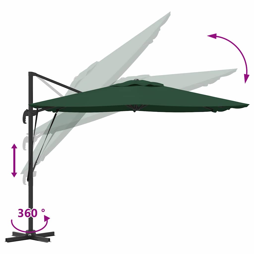 Roma Parasol Grün 286 x 284 x 265 cm Aluminium und Polyester