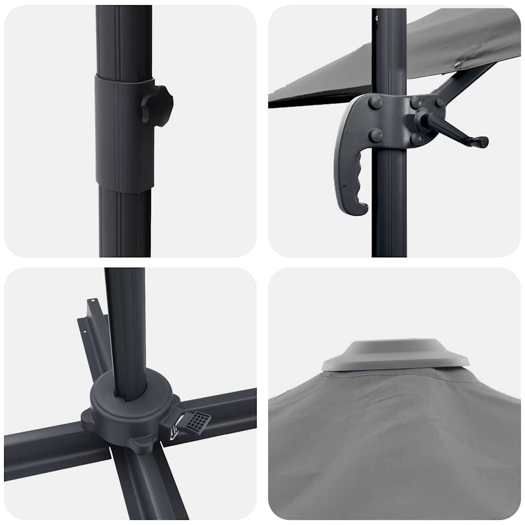 vidaXL Roma Parasol Anthrazit 286 x 284 x 265 cm