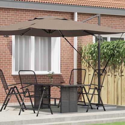 vidaXL Roma Parasol Taupe 286 x 284 x 265 cm Aluminium und Polyester