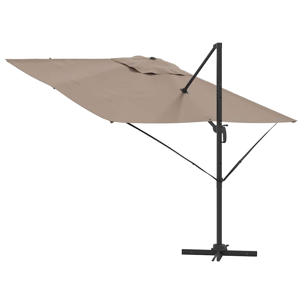 vidaXL Roma Parasol Taupe 286 x 284 x 265 cm Aluminium und Polyester