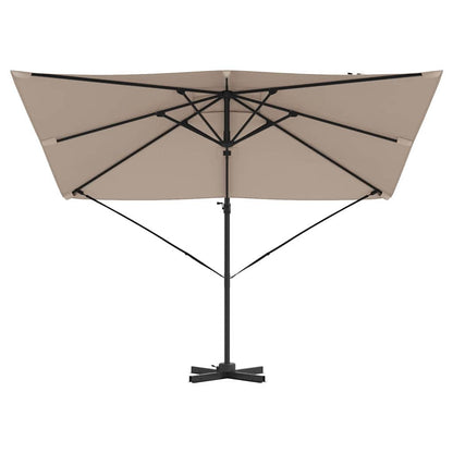 vidaXL Roma Parasol Taupe 286 x 284 x 265 cm Aluminium und Polyester