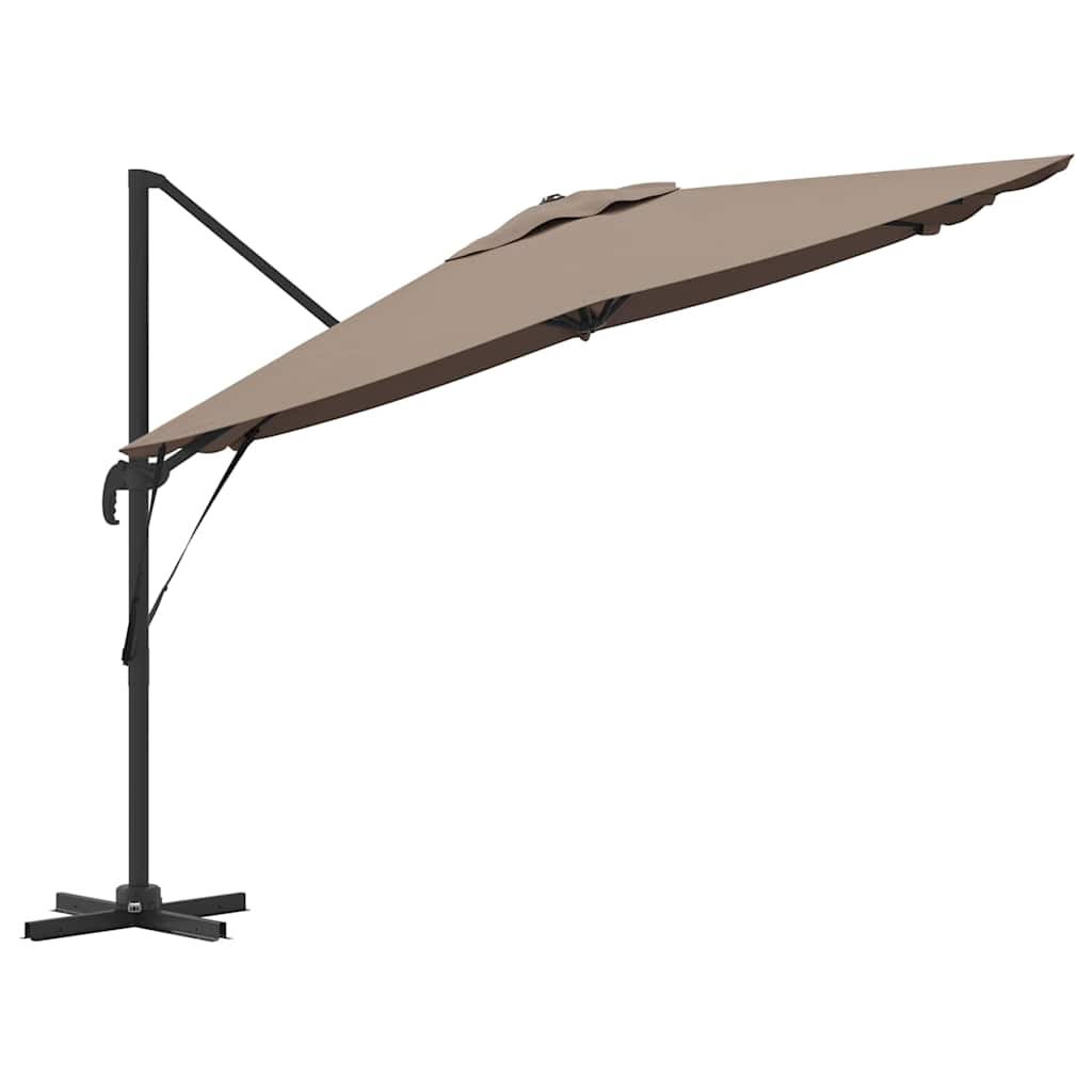vidaXL Roma Parasol Taupe 286 x 284 x 265 cm Aluminium und Polyester