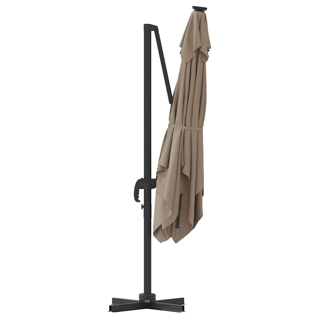 vidaXL Roma Parasol Taupe 286 x 284 x 265 cm Aluminium und Polyester