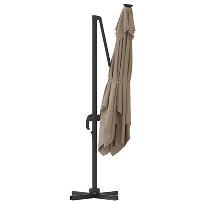 vidaXL Roma Parasol Taupe 286 x 284 x 265 cm Aluminium und Polyester