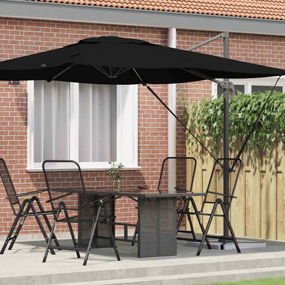 Roma Parasol Schwarz 286 x 284 x 265 cm Aluminium und Polyester