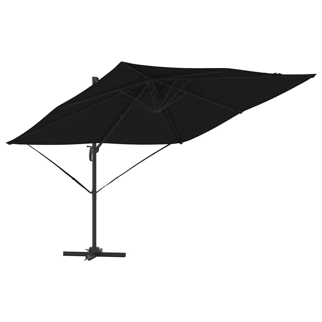 Roma Parasol Schwarz 286 x 284 x 265 cm Aluminium und Polyester