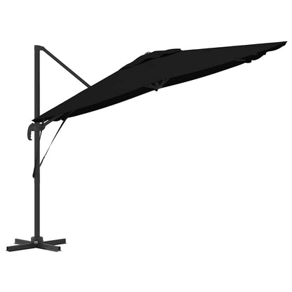 Roma Parasol Schwarz 286 x 284 x 265 cm Aluminium und Polyester