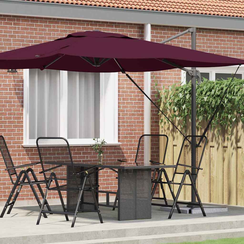 Roma Parasol Rot 286 x 284 x 265 cm Aluminium und Polyester