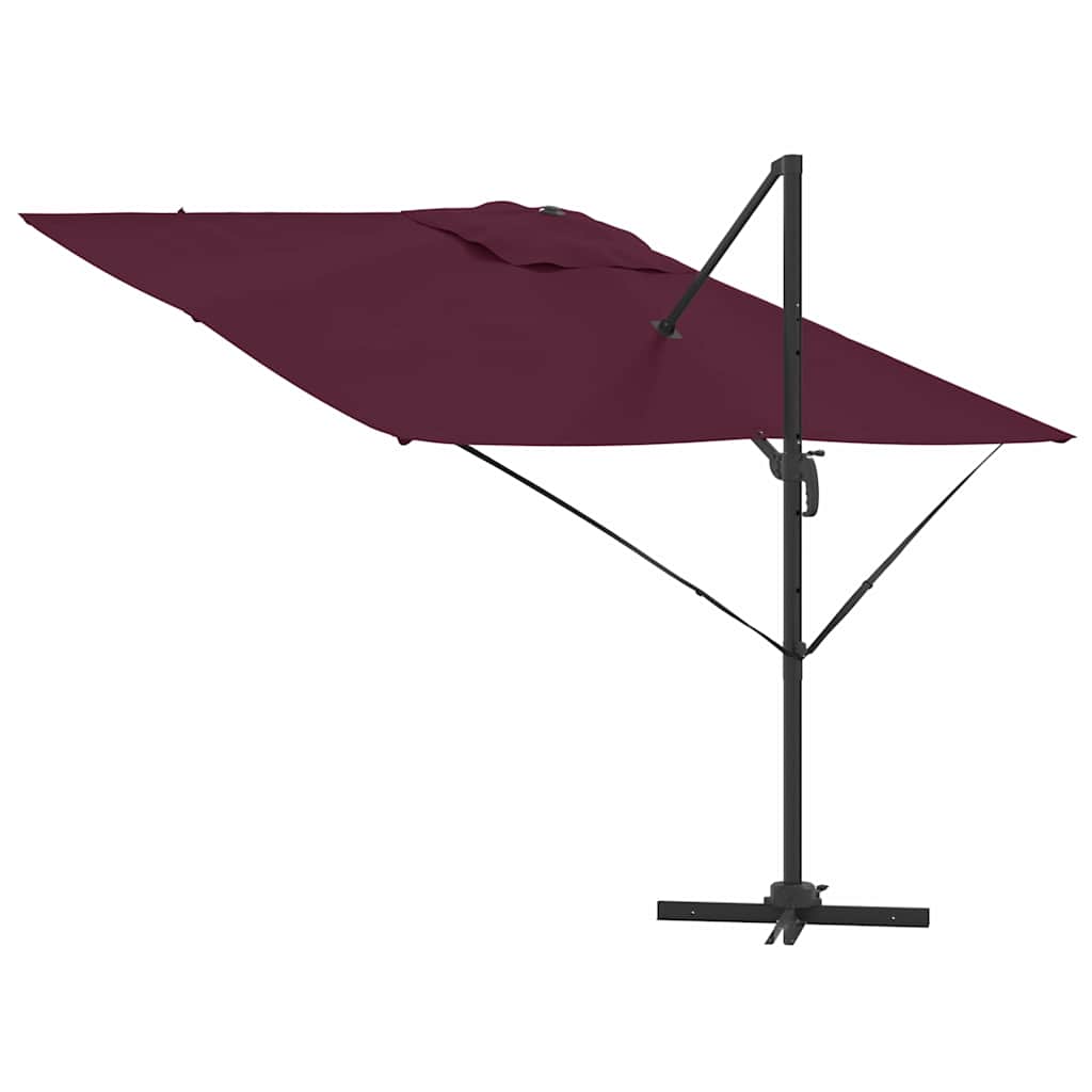 Roma Parasol Rot 286 x 284 x 265 cm Aluminium und Polyester