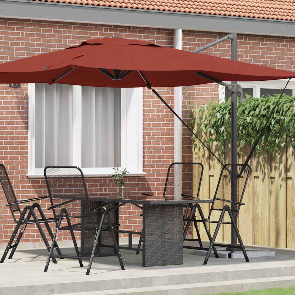 Roma Parasol Rot 286 x 284 x 265 cm Aluminium und Polyester
