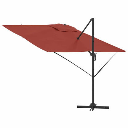Roma Parasol Rot 286 x 284 x 265 cm Aluminium und Polyester