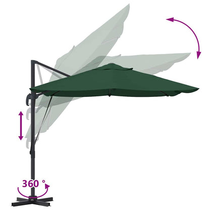 vidaXL Sonnenschirm Grün 351 x 250 x 260 cm Polyester und Aluminium