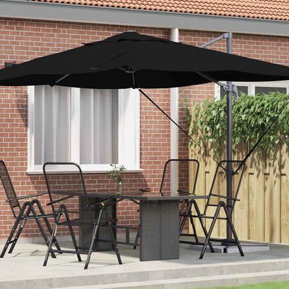 vidaXL Sonnenschirm Schwarz 351 x 250 x 260 cm Polyester und Aluminium