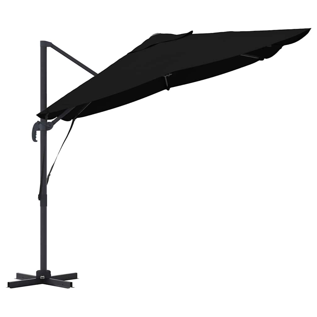 vidaXL Sonnenschirm Schwarz 351 x 250 x 260 cm Polyester und Aluminium