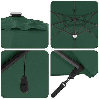 vidaXL Roma Parasol Grün 286 x 284 x 270 cm Aluminium und Polyester