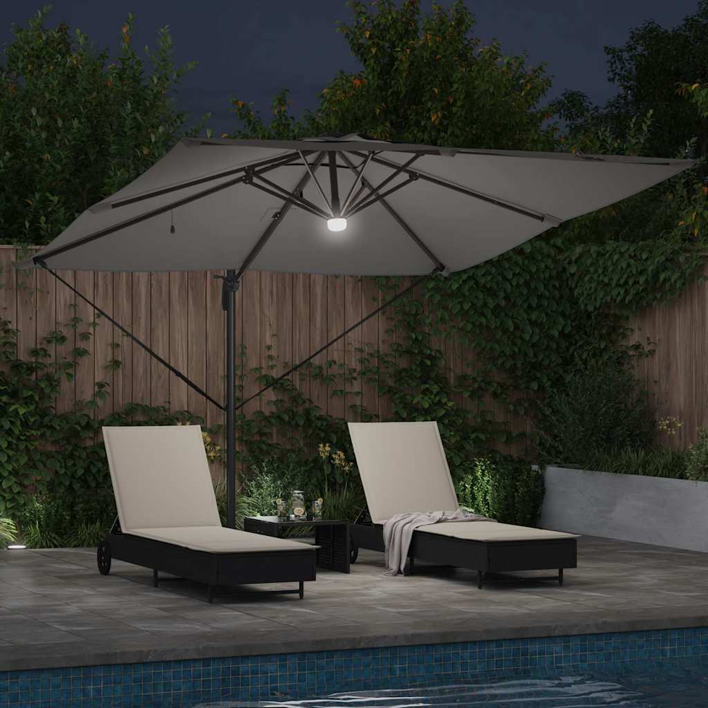Roma Parasol mit LED-Lichtleisten Anthrazit 286 x 284 x 270 cm