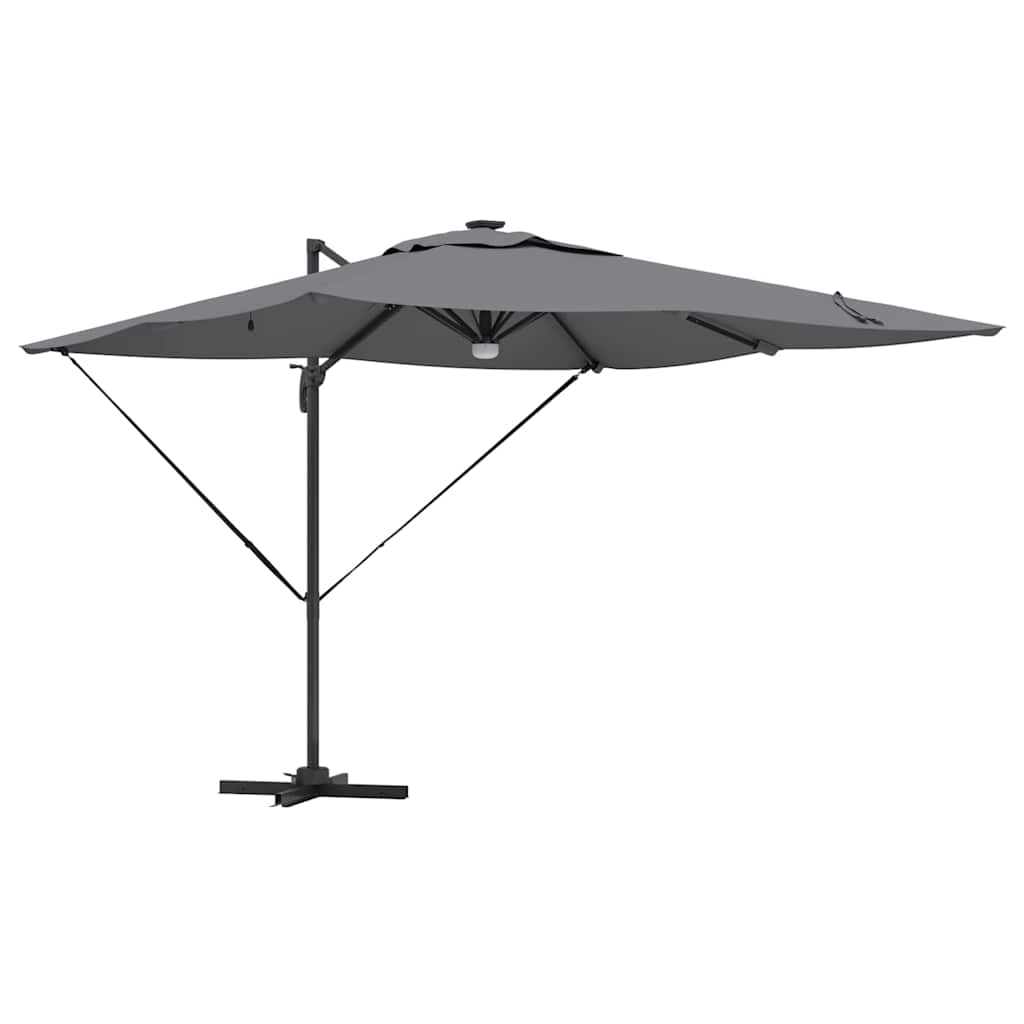 Roma Parasol mit LED-Lichtleisten Anthrazit 286 x 284 x 270 cm