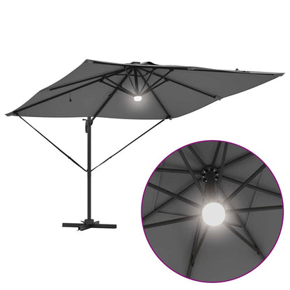 vidaXL Roma Parasol mit LED-Lichtleisten Anthrazit 286 x 284 x 270 cm
