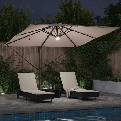 Roma Parasol Taupe 286 x 284 x 270 cm Aluminium und Polyester