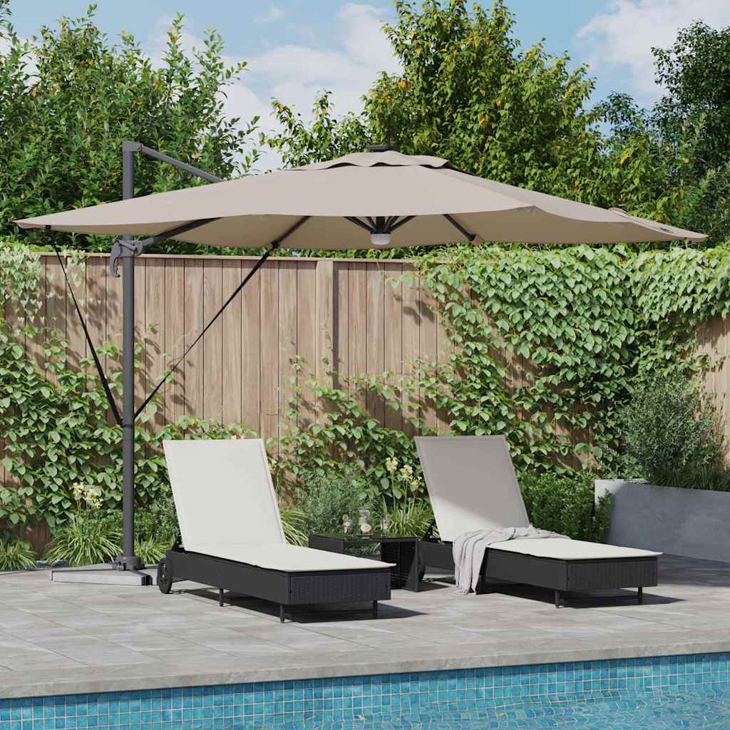 Roma Parasol Taupe 286 x 284 x 270 cm Aluminium und Polyester