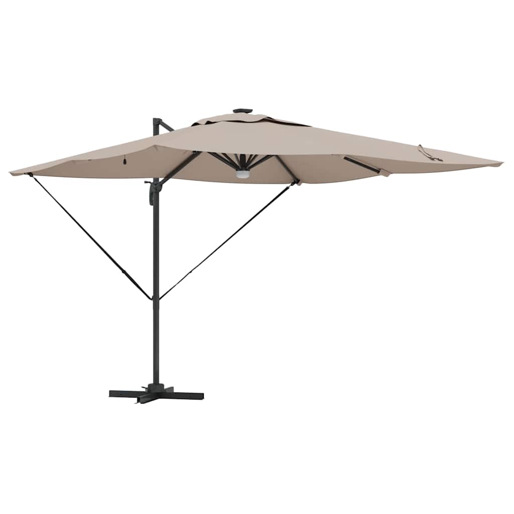 Roma Parasol Taupe 286 x 284 x 270 cm Aluminium und Polyester