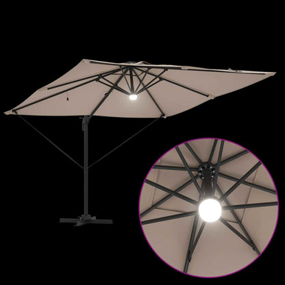 Roma Parasol Taupe 286 x 284 x 270 cm Aluminium und Polyester