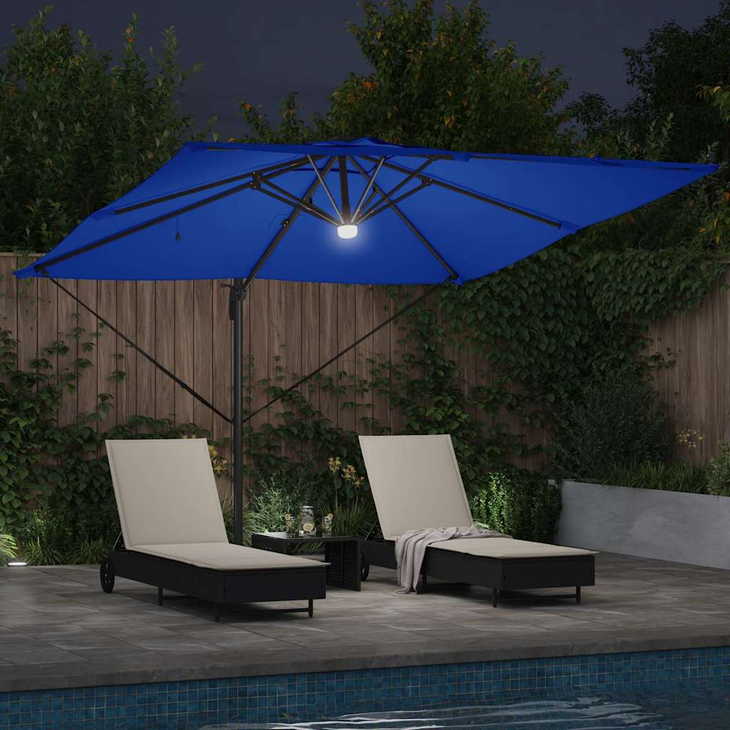 vidaXL Roma Parasol Blau 286 x 284 x 270 cm Aluminium und Polyester