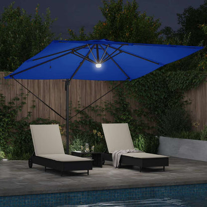 vidaXL Roma Parasol Blau 286 x 284 x 270 cm Aluminium und Polyester