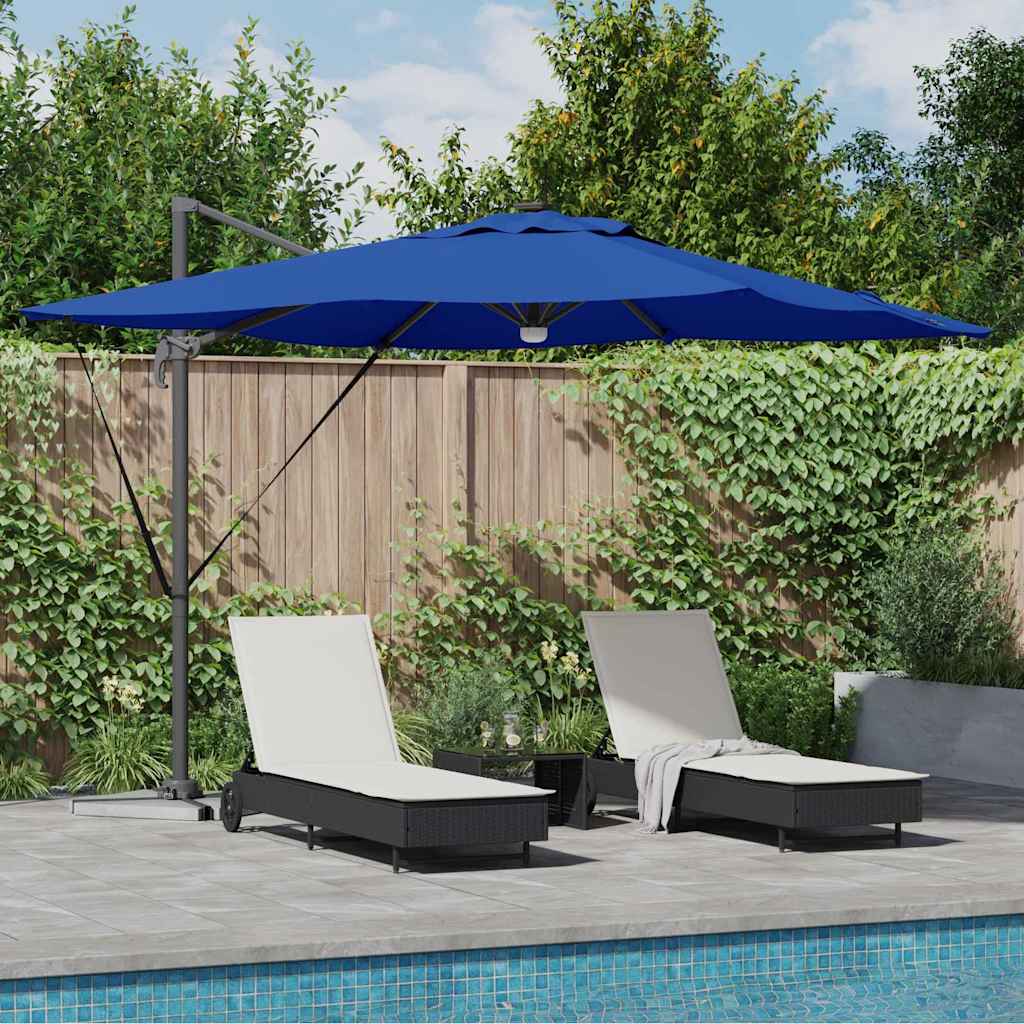 vidaXL Roma Parasol Blau 286 x 284 x 270 cm Aluminium und Polyester