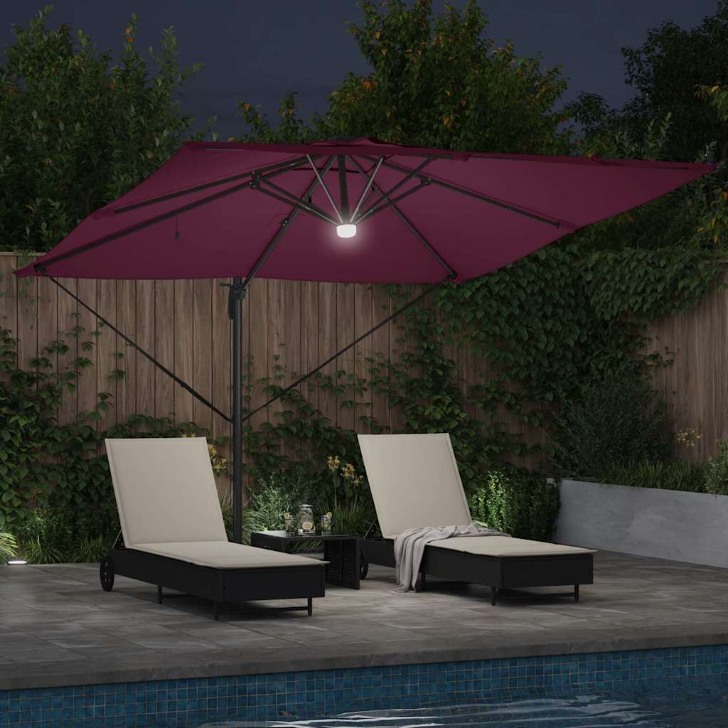 Roma Parasol Rot 286 x 284 x 270 cm Aluminium und Polyester
