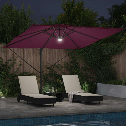 Roma Parasol Rot 286 x 284 x 270 cm Aluminium und Polyester