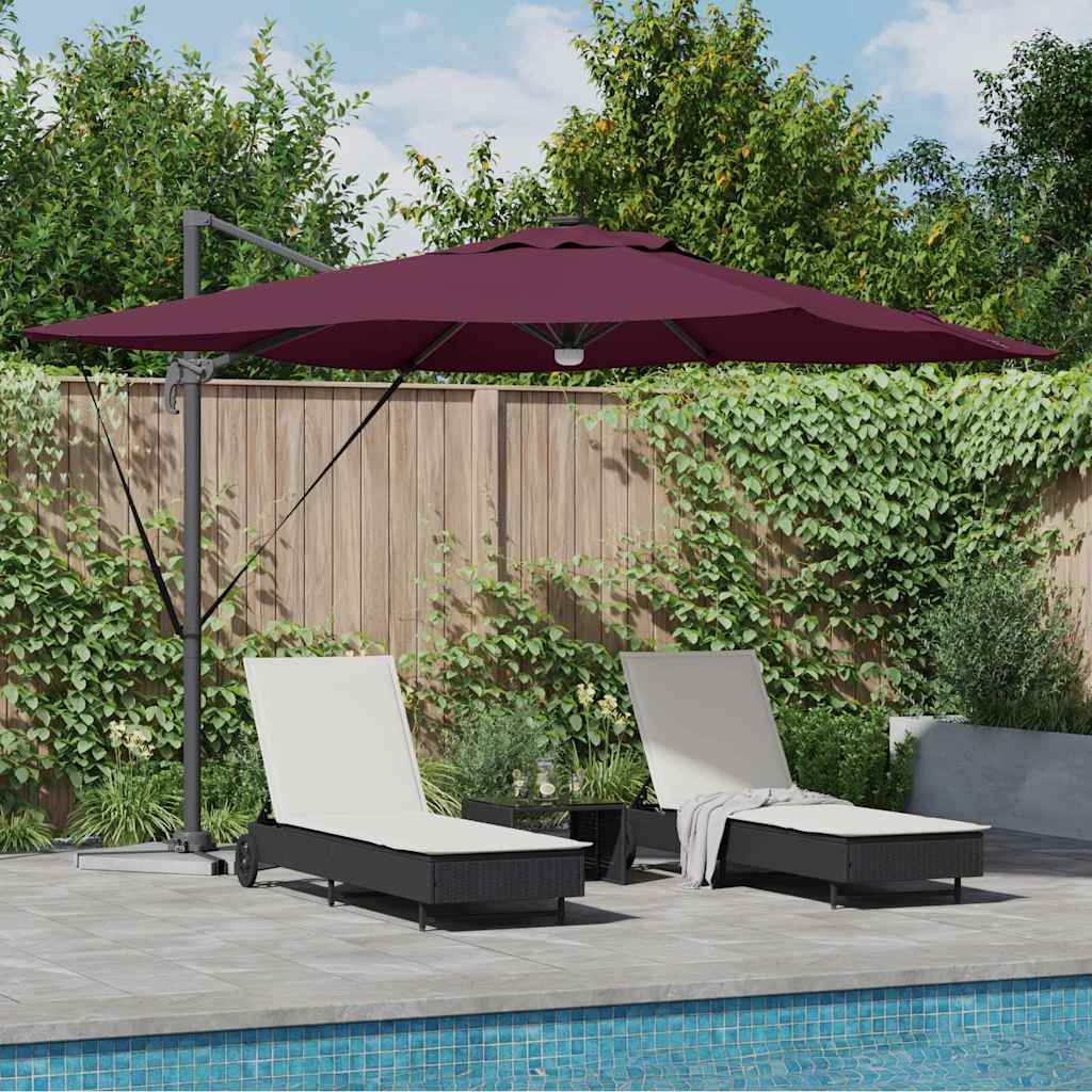 Roma Parasol Rot 286 x 284 x 270 cm Aluminium und Polyester
