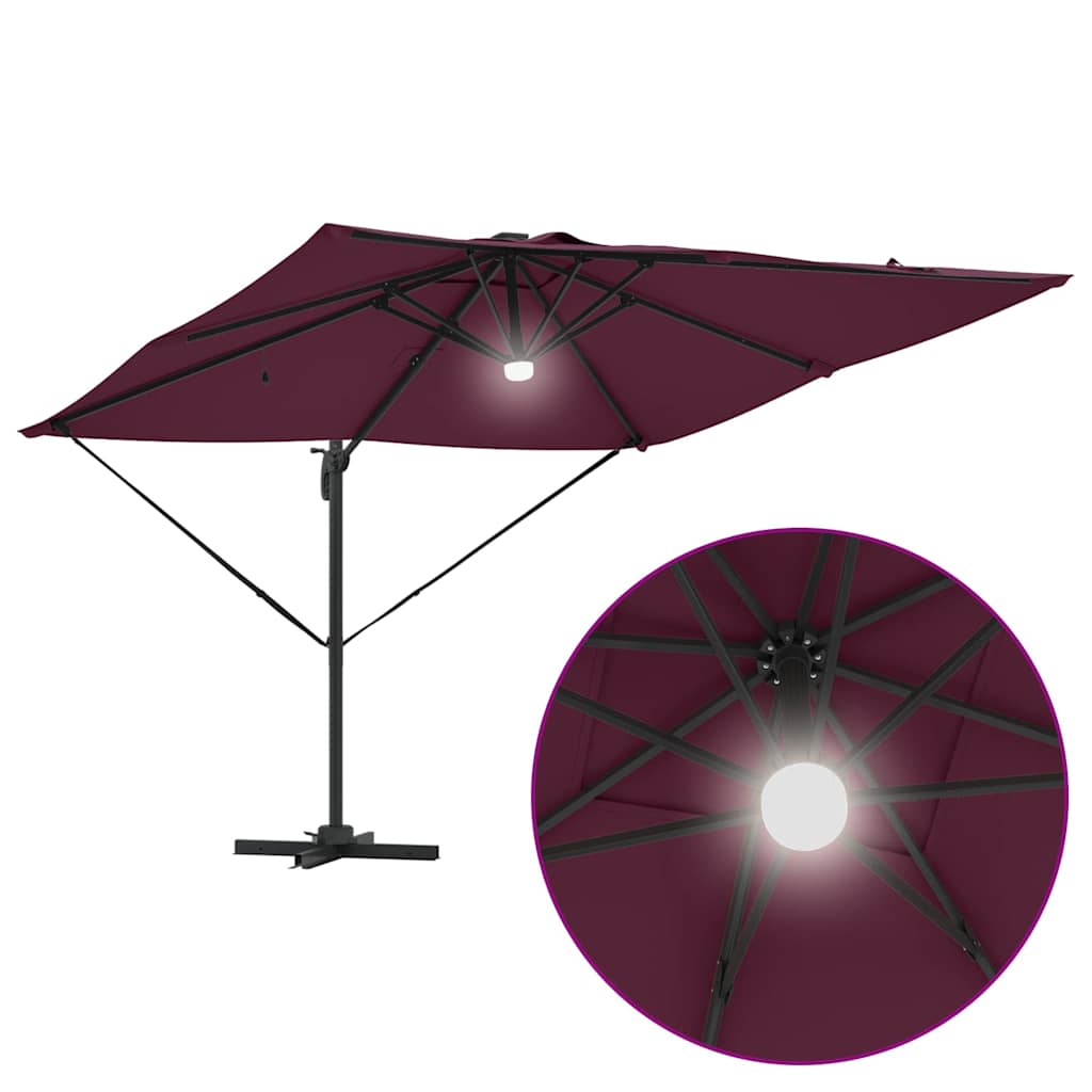 vidaXL Roma Parasol Rot 286 x 284 x 270 cm Aluminium und Polyester