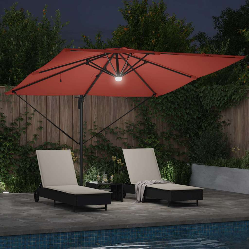 vidaXL Roma Parasol Rot 286 x 284 x 270 cm Aluminium und Polyester