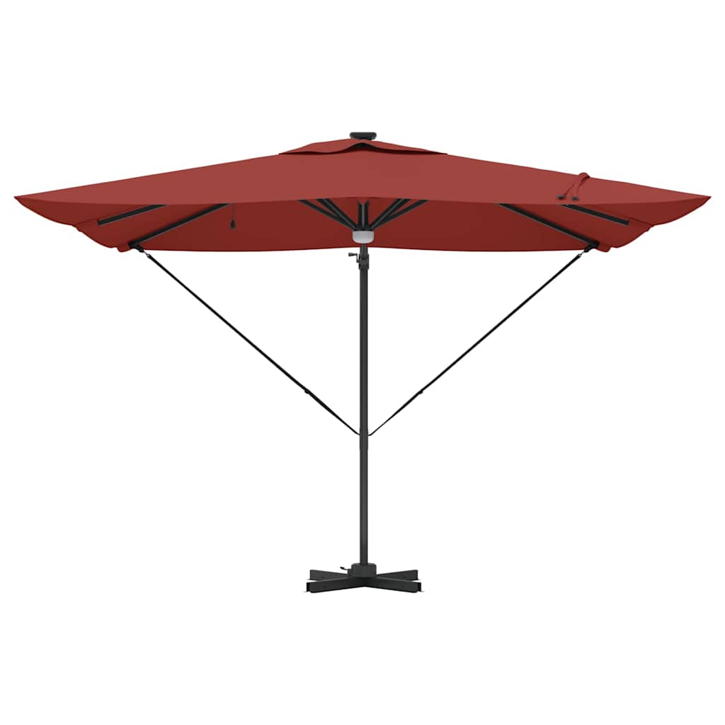 vidaXL Roma Parasol Rot 286 x 284 x 270 cm Aluminium und Polyester