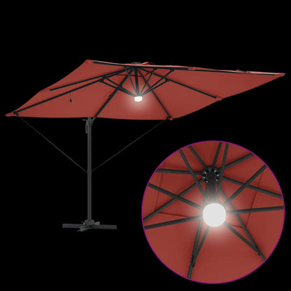 vidaXL Roma Parasol Rot 286 x 284 x 270 cm Aluminium und Polyester