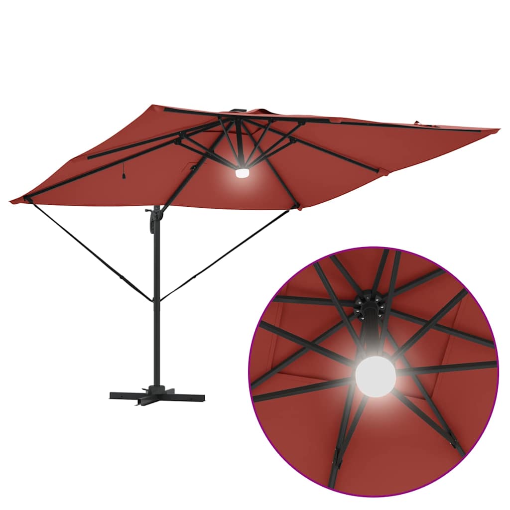 vidaXL Roma Parasol Rot 286 x 284 x 270 cm Aluminium und Polyester