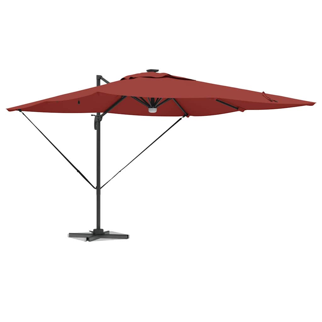 vidaXL Roma Parasol Rot 286 x 284 x 270 cm Aluminium und Polyester