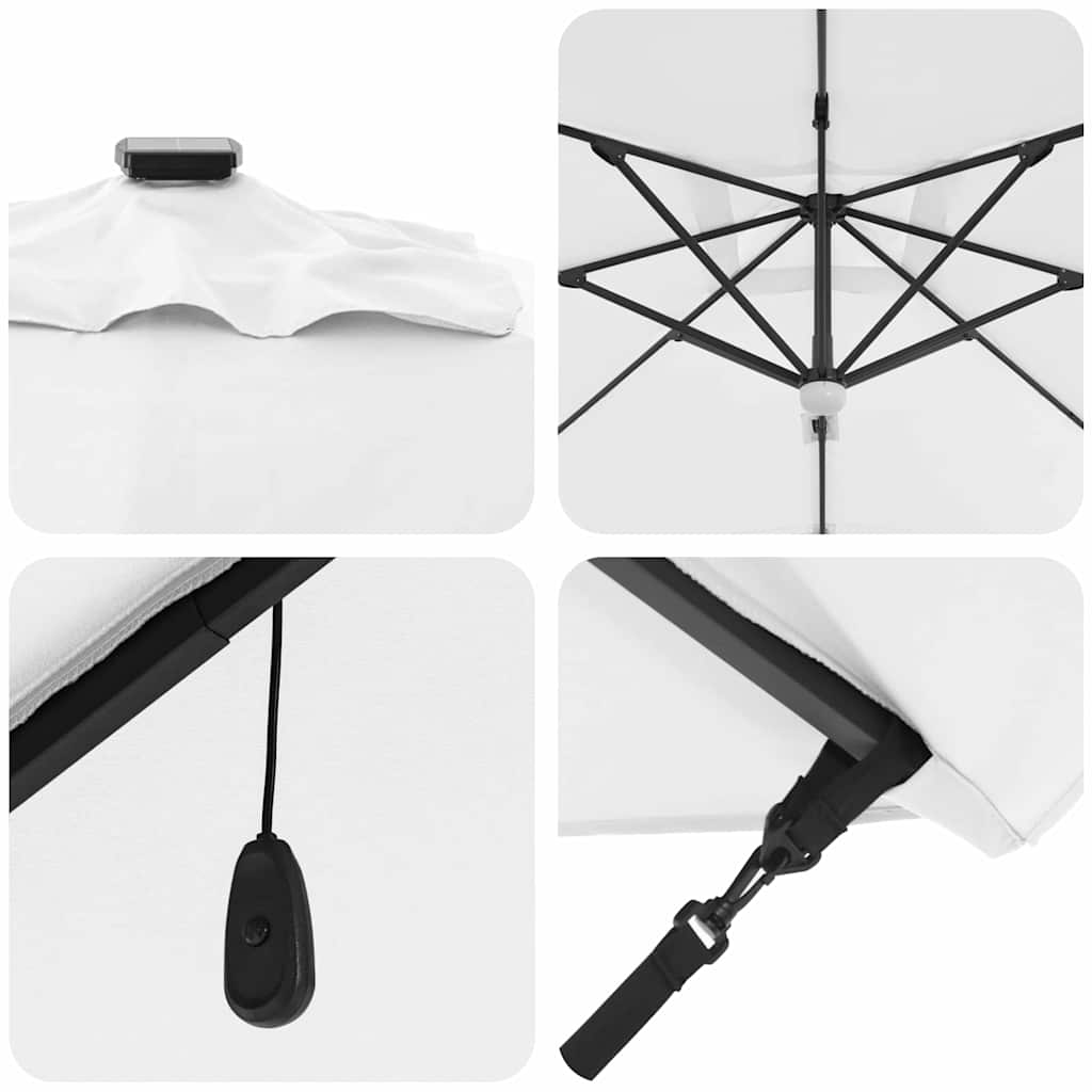 Sonnenschirm Sand 351 x 250 x 253 cm Polyester und Aluminium