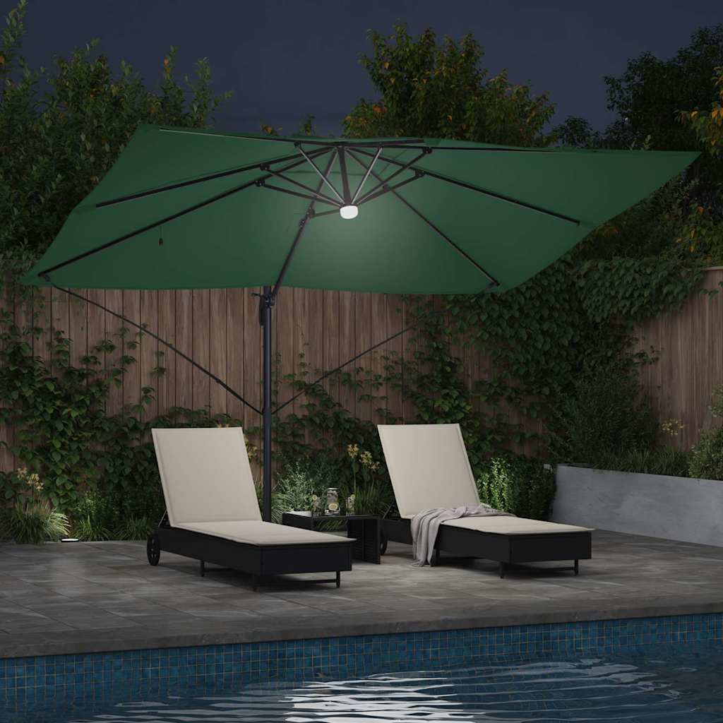 vidaXL Sonnenschirm Grün 351 x 250 x 253 cm Polyester und Aluminium